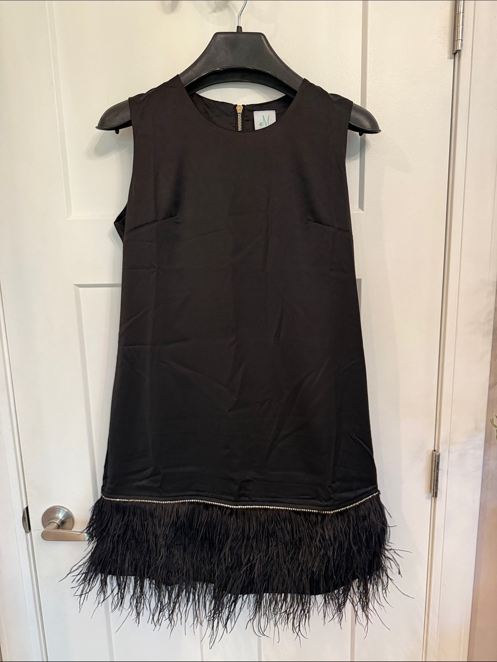 The Mint Julep Boutique All The Drama I Need Black Feather Shift Dress | XL